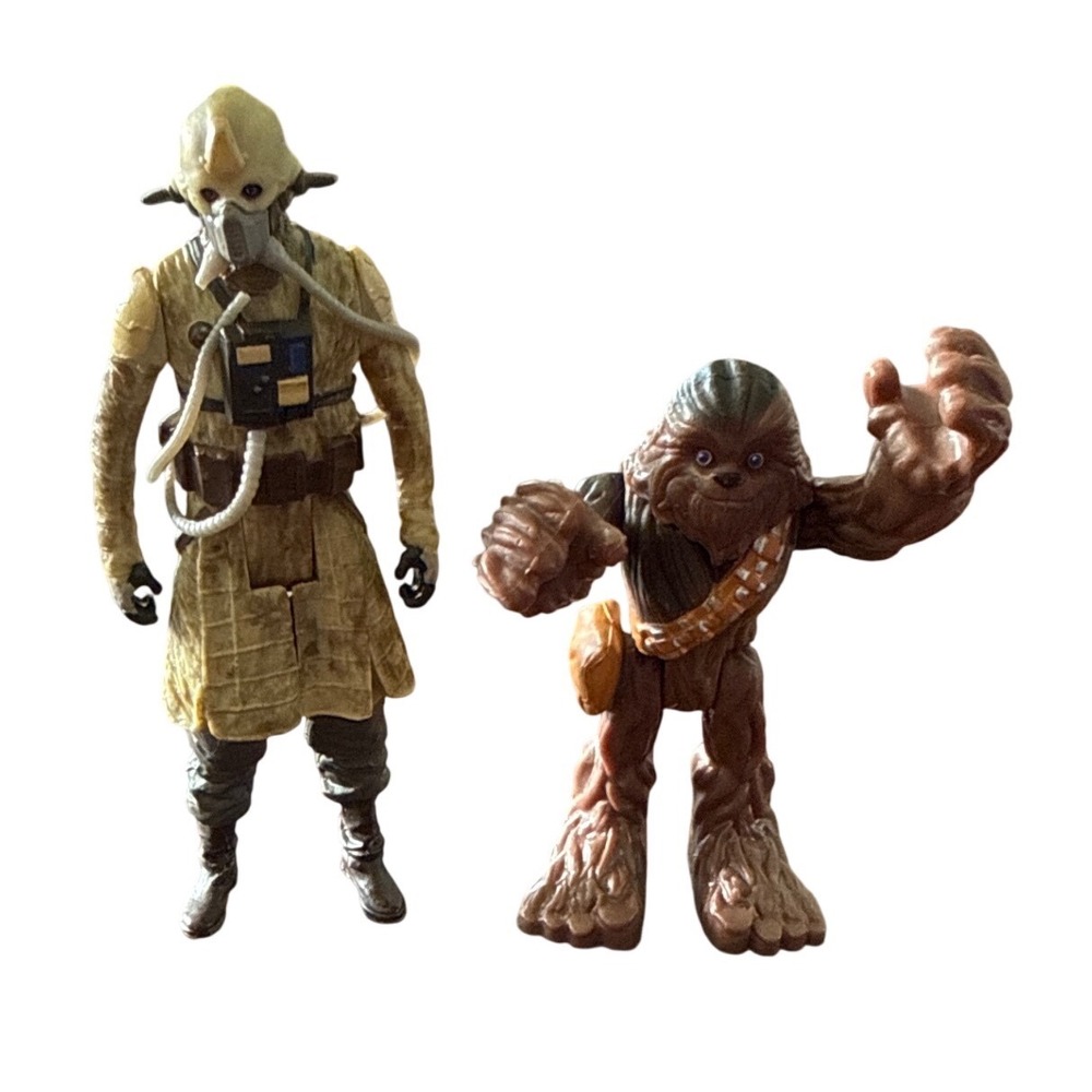 Star Wars Zuckuss Power of the Force & Chewbacca Action Figure Lot 2pc Kids Toy